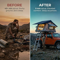TrailCrest Atlas Rooftop Camper Tent — Before & After