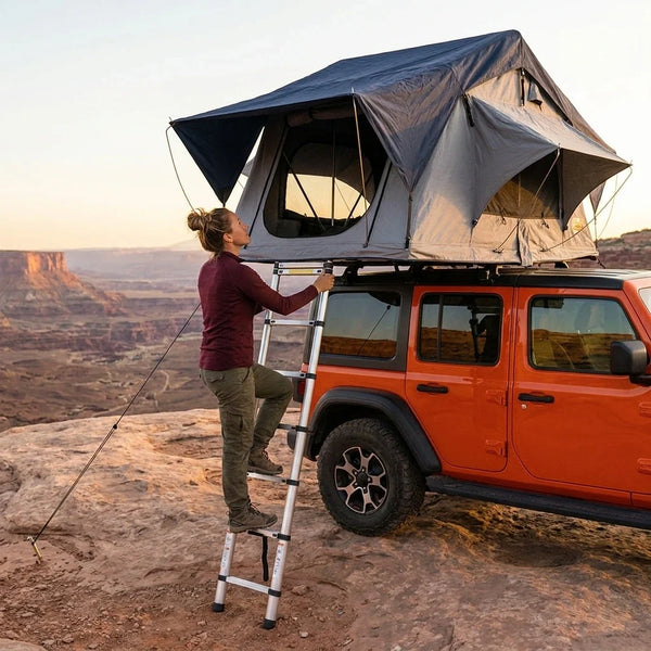 Rooftop Tent Designed for Adventure, Soft-Shell Fold-Out, 280gsm Ripstop Polycotton, Sleeps 2-3